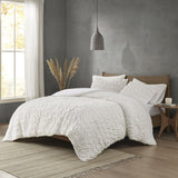 Madison Park Blair Ruched Faux Fur Comforter Set - Luxurious Bed Cover - Mode...