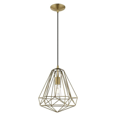 Livex Lighting 41324-91 Knox Collection 1 Light Single Pendant, Brushed Nickel