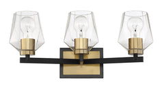 Craftmade Avante Grand 3 Light Vanity, Flat Black/Satin Brass, Damp Rated, 56...