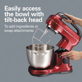 Hamilton Beach Electric Stand Mixer, 4 Quarts, Dough Hook, Flat Beater Attach...