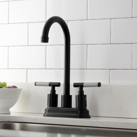 Kingston Brass KB8490CKL Kaiser Bar Faucet, 9-1/8" (L) x 4-3/4" (W) x 11-9/16...