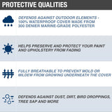 Budge B-300-X1 300 Denier V-Hull Fishing Boat Cover Gray 12'-14' Long (Beam W...