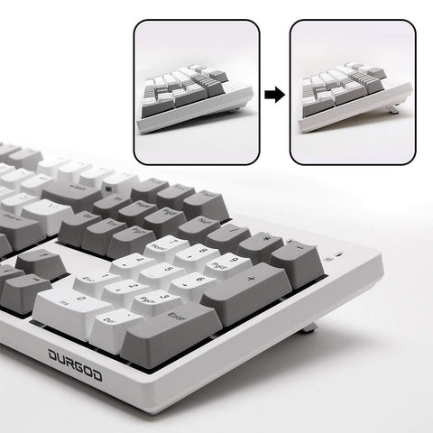 DURGOD Gaming Mechanical Keyboard with Cherry MX Silent Red Switches - 104 Ke...