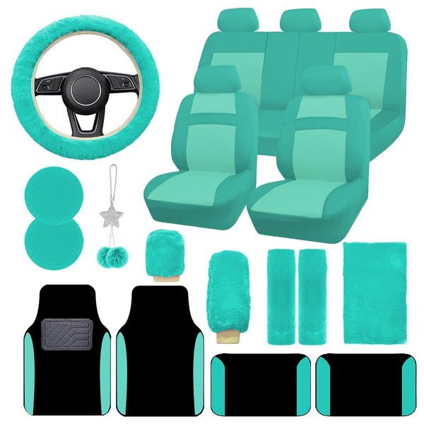 Car Seat Cover Full Set for Women with Waterproof Floor Mats,3D Air Mesh Car ...