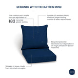 Arden Selections Outdoor Deep Seat Set, 24 x 24, Rain-Proof, Fade Resistant, ...
