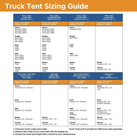 Rightline Gear Truck Bed Tent 110760 Mid Size Long Bed Truck Tent (6')