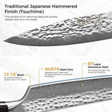 KEEMAKE Damascus Chef Knife 8 Inch, Gyutou Knife with Hammered Damascus Steel...