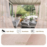 HolidayIdeas 4 Panels Outdoor Blush Sheer Curtains for Patio Waterproof 110x9...