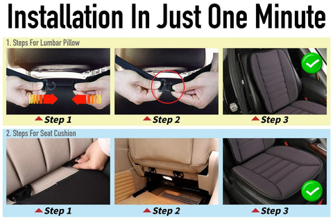 Car Seat Cushion with Back Support Pillow: Front Back Cushion & Seat Cushion ...