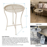 Atlantic Daisy Tray Table, Heavy-Duty Metal Construction, UV-Coated for Outdo...