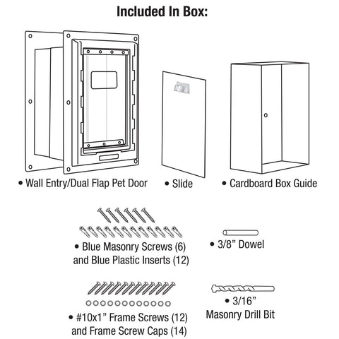 Ideal Pet Products Wall Entry Pet Door Double Flap for Walls with Built-in Te...