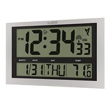 La Crosse Technology 513-1211 Atomic Wall Clock with Jumbo LCD Display Silver