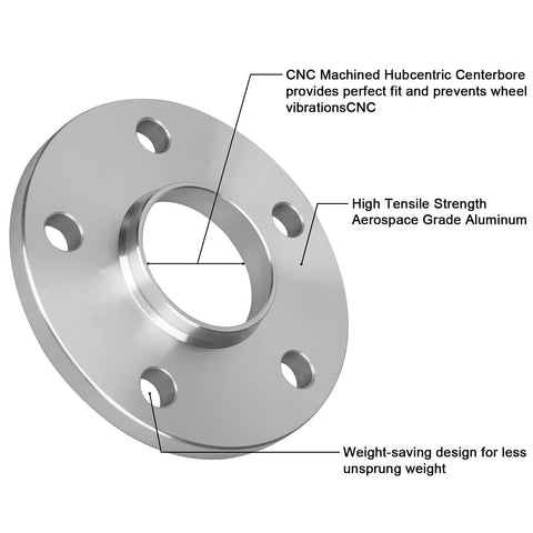 IRONTEK Wheel Spacers 12mm Thickness Hub Bore 64.1mm Fit 5x4.5(5x114.3mm), fo...