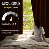 Timeper Burnt Orange Velvet Curtains 90 inches 2 Panels, Light Blocking Curta...