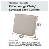 Classic Accessories Montlake Water-Resistant 25 x 22 x 4 Inch Patio Lounge Ba...