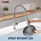 GIMILI Kitchen Faucet with Sprayer Modern Single Handle Pull Down Sprayer Bru...