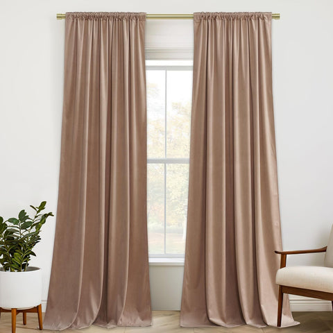 StangH Nursery Bedroom Curtains 96 inches Long, Blush Beige Soft Room Darkeni...