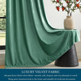 PRIMROSE Velvet Curtains 96 inch Long for Living Room,Set of 2 Panels Turquoi...