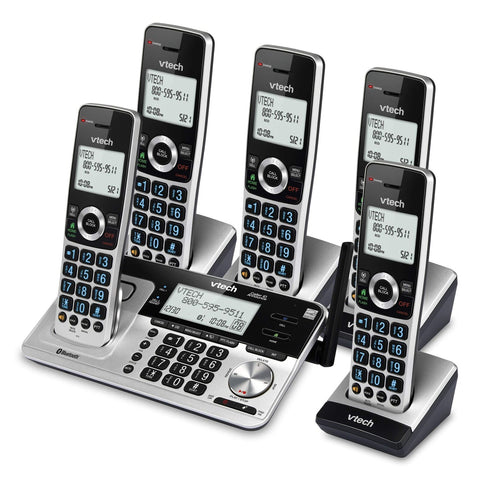 VTech VS113-5 Extended Range 5 Handset Cordless Phone for Home with Call Bloc...