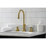 Kingston Brass KS2987PX 8 in. Widespread Bathroom Faucet, Brushed Brass