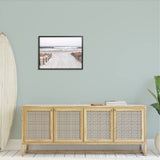 Stupell Industries Beach Waves Splashing Shoreline Foggy Horizon Sand,Design ...