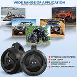 Pyle 2-Way Waterproof Bluetooth Off-Road Speakers - 4 inch 900W Active Black