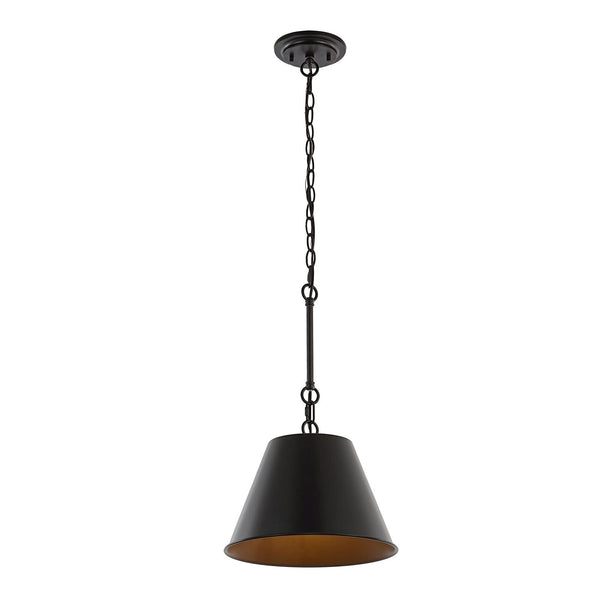 JONATHAN Y JYL7586A Harper 12" 1-Light Industrial Farmhouse Iron LED Pendant ...