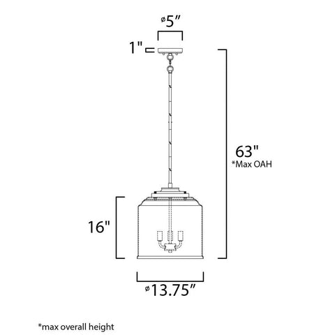 Maxim 12273CDBK Acadia Three Candelabra Light Seedy Glass Bell Foyer Pendant ...