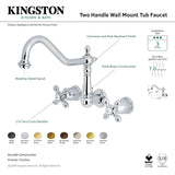 Kingston Brass KS1023AX Wall Mount Tub Filler, Antique Brass