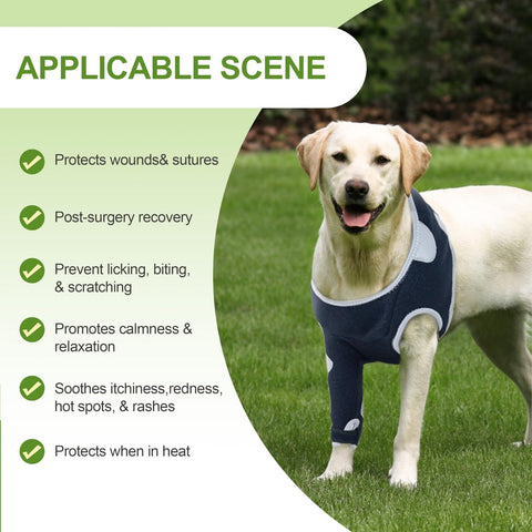 Dog Recovery Sleeve Front Right Leg, Male Female Pet Prevent Licking Wound Su...