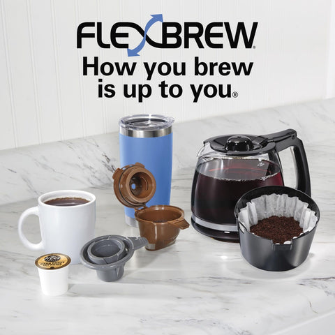 Hamilton Beach FlexBrew Trio 2-Way Coffee Maker, Compatible with K-Cup Pods o...