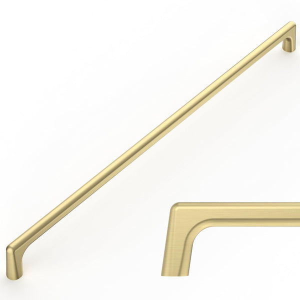 Amerdeco 10 Pack Brushed Brass Cabinet Pulls 12.5 Inch(320MM) Hole Centers Ki...