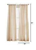 Peri Home 100% Linen Back Tab Lined Curtain, 84" Panel Pair, Beige