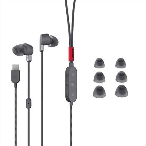 Lenovo Go USB-C Active Noise Cancelling in-Ear Adjustable, Storm Grey