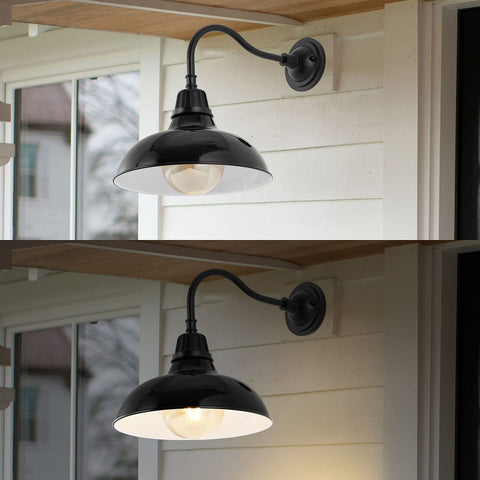 JONATHAN Y JYL7613B Aurora 12.25" 1-Light Farmhouse Industrial Indoor/Outdoor...