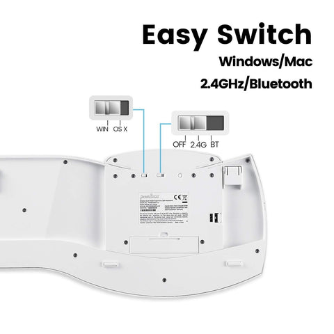 Perixx Periboard-612 Wireless Ergonomic USB Split Keyboard, US English Layout