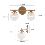 KSANA Modern Gold Bathroom Vanity Lights, 2 Light Vanity Light Fixtures Seede...