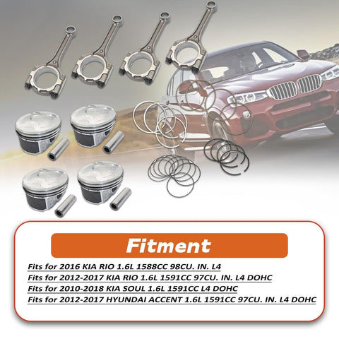 1set Connecting Rod & Piston Rings Kit 23510-2B010 23041-2B600 23041-2B610 Pi...