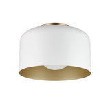 Globe Electric 65868 Amy 1-Light Matte White Flush Mount Ceiling Light with I...