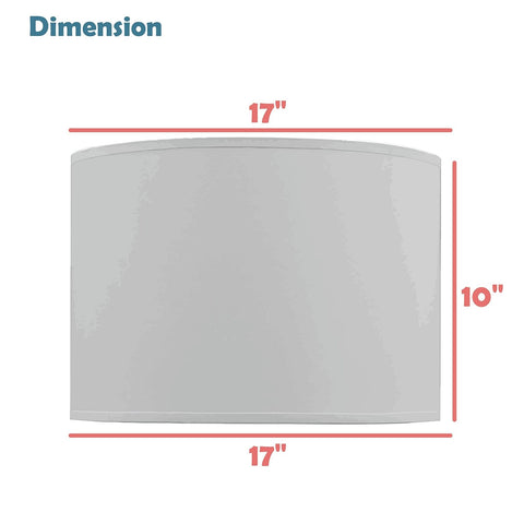 Aspen Creative 58327B, Drum Uno Lamp Shade, Grey & Black, 17" Top x 17" Botto...