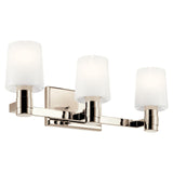 KICHLER Adani 3-Light Vanity, Modern Light with Opal Glass in Polished Nickel...