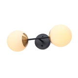 Globe Electric 52079 Celestia 2-Light Wall Sconce, Matte Black, Antique Brass...