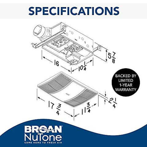 Broan-NuTone Non-Lit PowerHeat Bathroom Exhaust Fan and 110 CFM, No Light