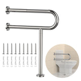 Toilet Grab Bar 23.4 Inch, YuanDe Chrome Anti-Slip Toilet Support Bars, Wall ...