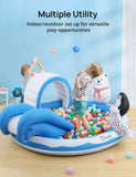 Inflatable Play Center, EVAJOY Kiddie Pool with Slide for Children, Sprinkler...