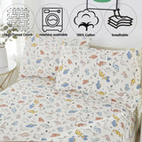 Brandream Cotton Gauze Bed Sheet Set Queen Size Boys Bedding Dinosaur Print S...