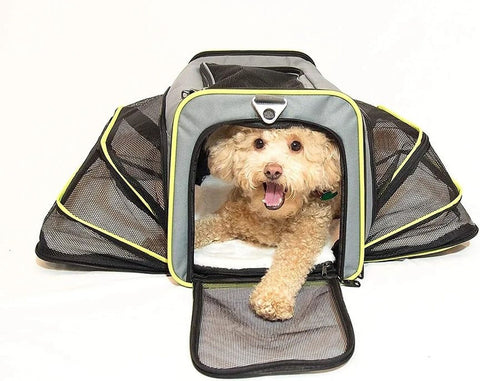 Wigzi Expandable Pet Travel Carrier for Cats, Small Dogs and Pets Up to 20lbs...