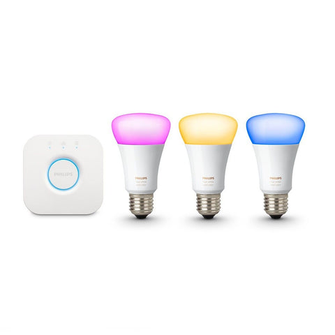 Philips 456194 Hue White and Color Ambiance A19 Bulb Starter Kit 2nd Generati...