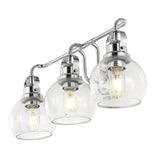 JONATHAN Y JYL7405A Shirley 24" 3-Light Metal/Bubbled Glass Vanity Light Cont...