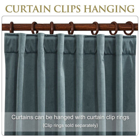 StangH Light Blue Curtains Velvet - Luxury Long Door Curtains for Sliding Gla...